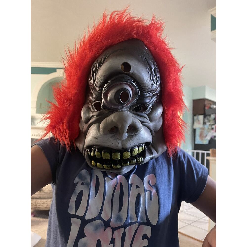 VTG Ben Cooper Rubber Halloween Mask Costume Red Hair Monster Gorilla Ape Man